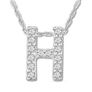 18kt White Gold Plated Letter H Comes With 18" Chain